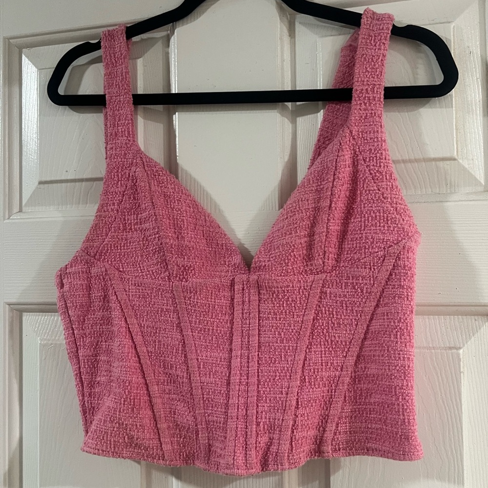 Zara Pink Textured Women's Top